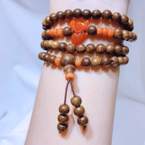 Vòng Tay Trầm Hương Tốc Phối Hồ Ly Ngọc Cẩm Thạch Thiên Nhiên - Thắng Giang