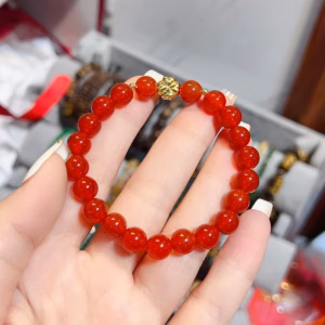 Vòng Tay Đá Mã Não Phối Cỏ Bốn Lá Vàng Tây 10 Kara - Thắng Giang