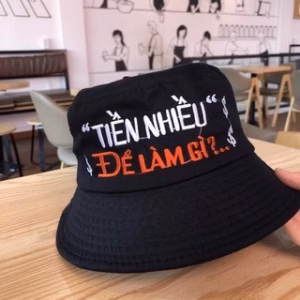 Mũ Bucket Đen Thêu Tiền Nhiều Để Làm Gì, Mũ Tai Bèo Đen Thời Trang Cá Tính Siêu Hot - Dmastore