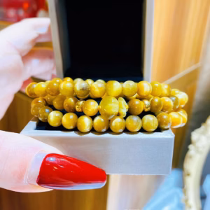 Vòng Tay Túi Tiền Đá Thạch Anh Mắt Hổ Tâm Vàng Thiên Nhiên - Thắng Giang