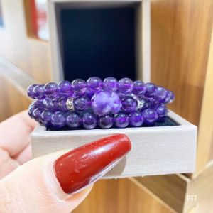 Vòng Tay Túi Tiền Thạch Anh Tím Thiên Nhiên - Thắng Giang