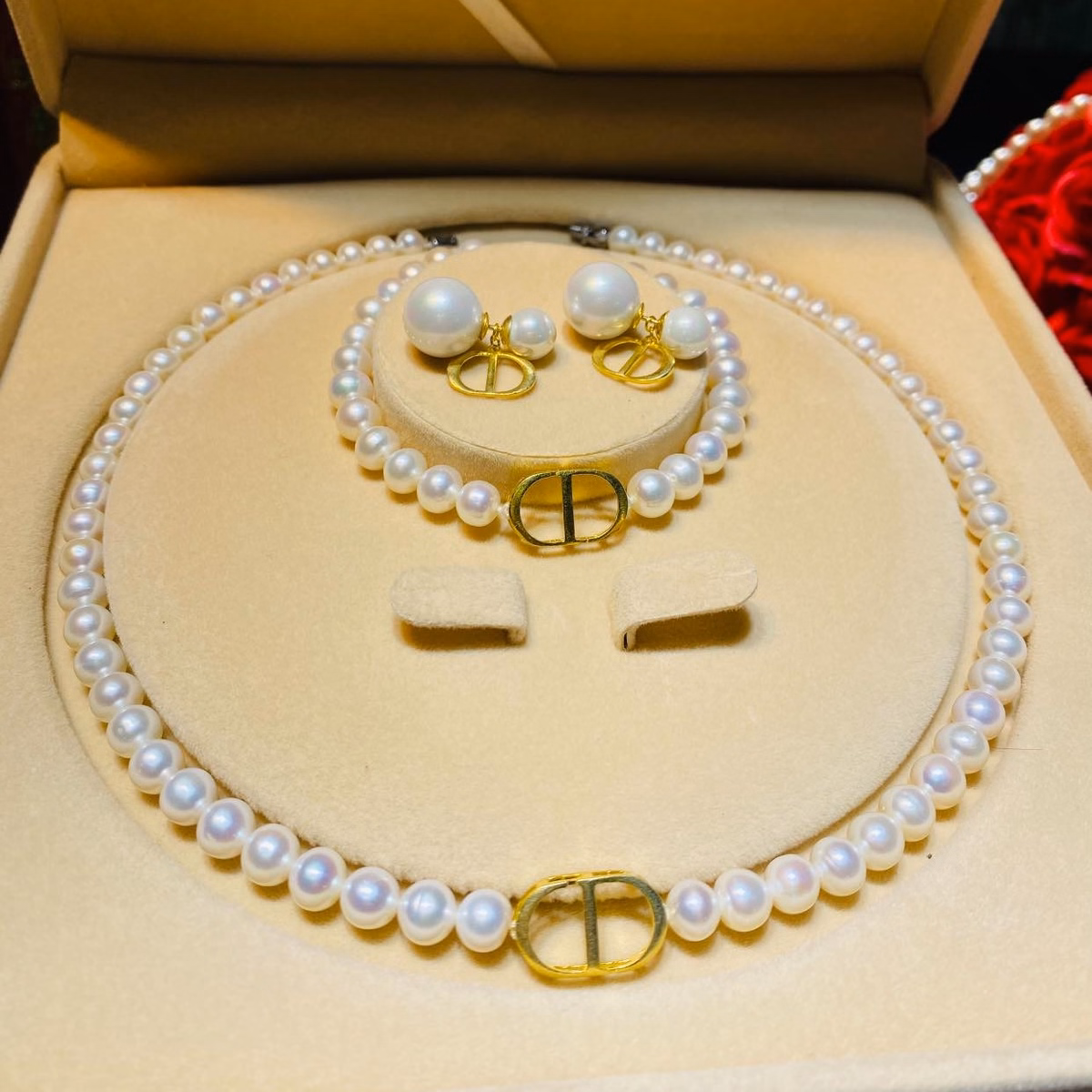 Bộ Trang Sức Ngọc Trai Nuôi Nước Ngọt Thiên Nhiên Khoá Cd Tặng Kèm Hộp Đựng Sang Trọng - Thắng Giang - Ảnh 6