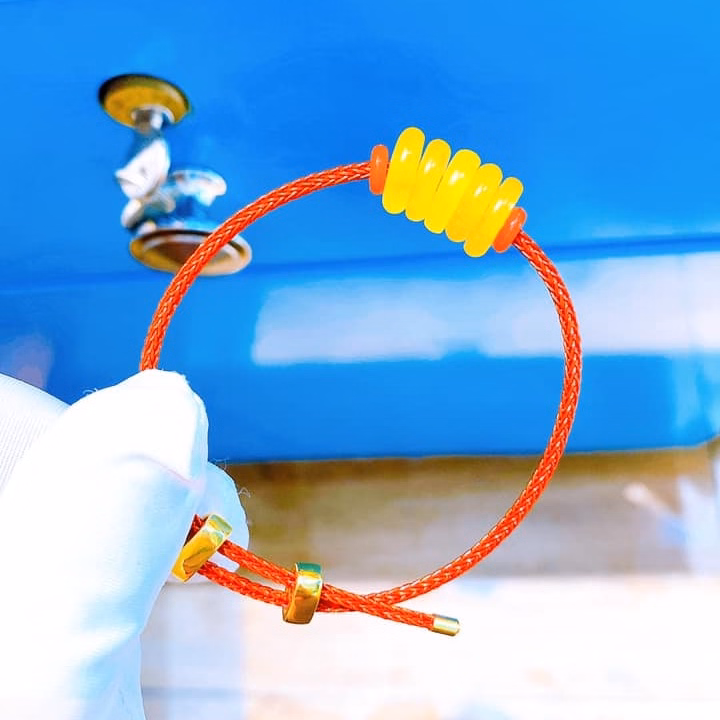 Vòng Tay Ngũ Điếu Mã Não Vàng Thiên Nhiên - Thắng Giang