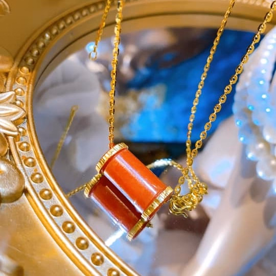 Mặt Dây Chuyền Lu Thống Ngọc Cẩm Thạch Thiên Nhiên Bọc Vàng Tây 10 Kara - Thắng Giang - Ảnh 2