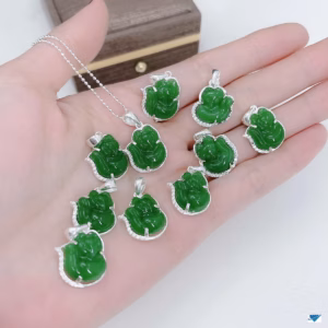 Dây Chuyền Hồ Ly Cẩm Thạch Bọc Bạc Ta - Thắng Giang