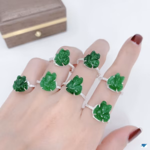 Nhẫn Hồ Ly Cẩm Thạch Bọc Bạc Ta - Thắng Giang