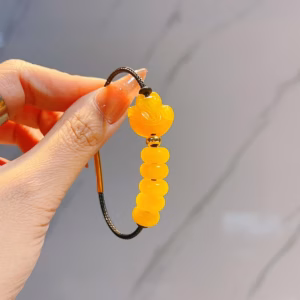 Vòng Tay Hồ Ly Ngũ Điếu Cẩm Thạch Vàng Thiên Nhiên - Thắng Giang