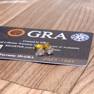 Bông Tai Nụ Vàng Tây 10 Kara Bọc Kim Cương Moissanite Tặng Kèm Kiểm Định Quốc Tế - Thắng Giang