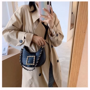 Túi Cắp Nách, Đeo Chéo Dáng Thuyền Khuy Đá Vuông Lv06 - Jinbbq