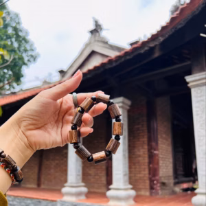 Vòng Tay Trầm Hương Sánh Đốt Trúc Thiên Nhiên 14 Ly - Thắng Giang