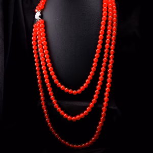 Chuỗi Vòng Cổ Mã Não Đỏ Ba Tầng - Thắng Giang