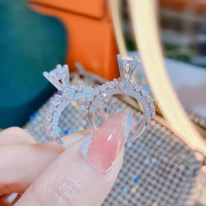 Nhẫn Bạc Ta Đính Đá Cao Cấp Ổ Đá 5 Ly - Thắng Giang