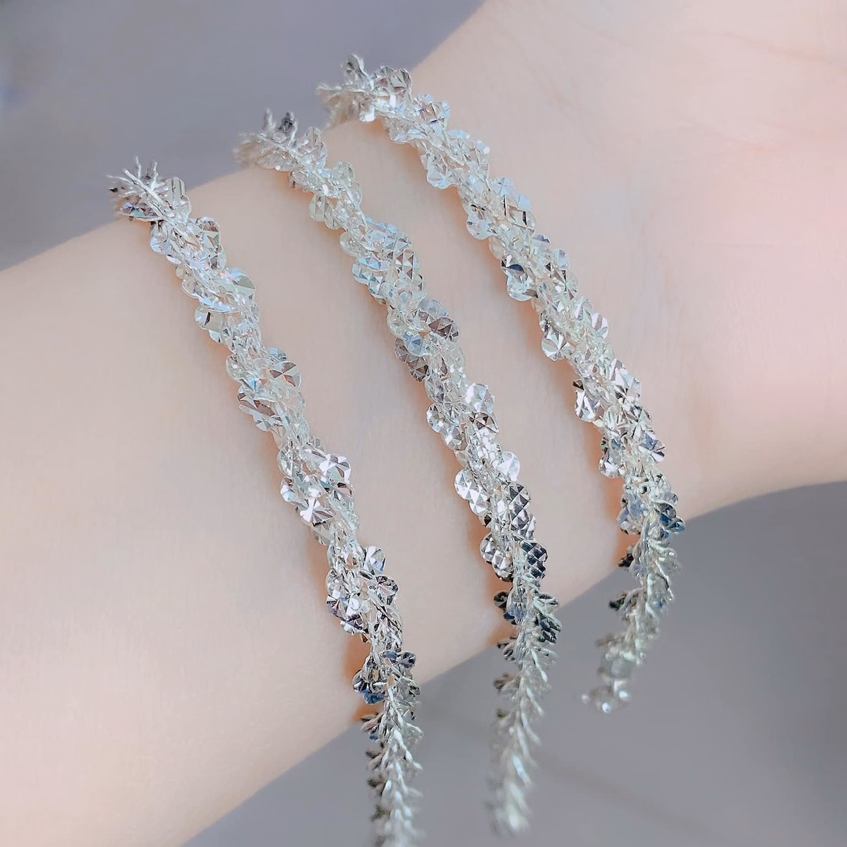 Lắc Tay Hoa Phay Bạc Ta Cao Cấp Có Thẻ Hóa Đơn - Thắng Giang - Ảnh 6