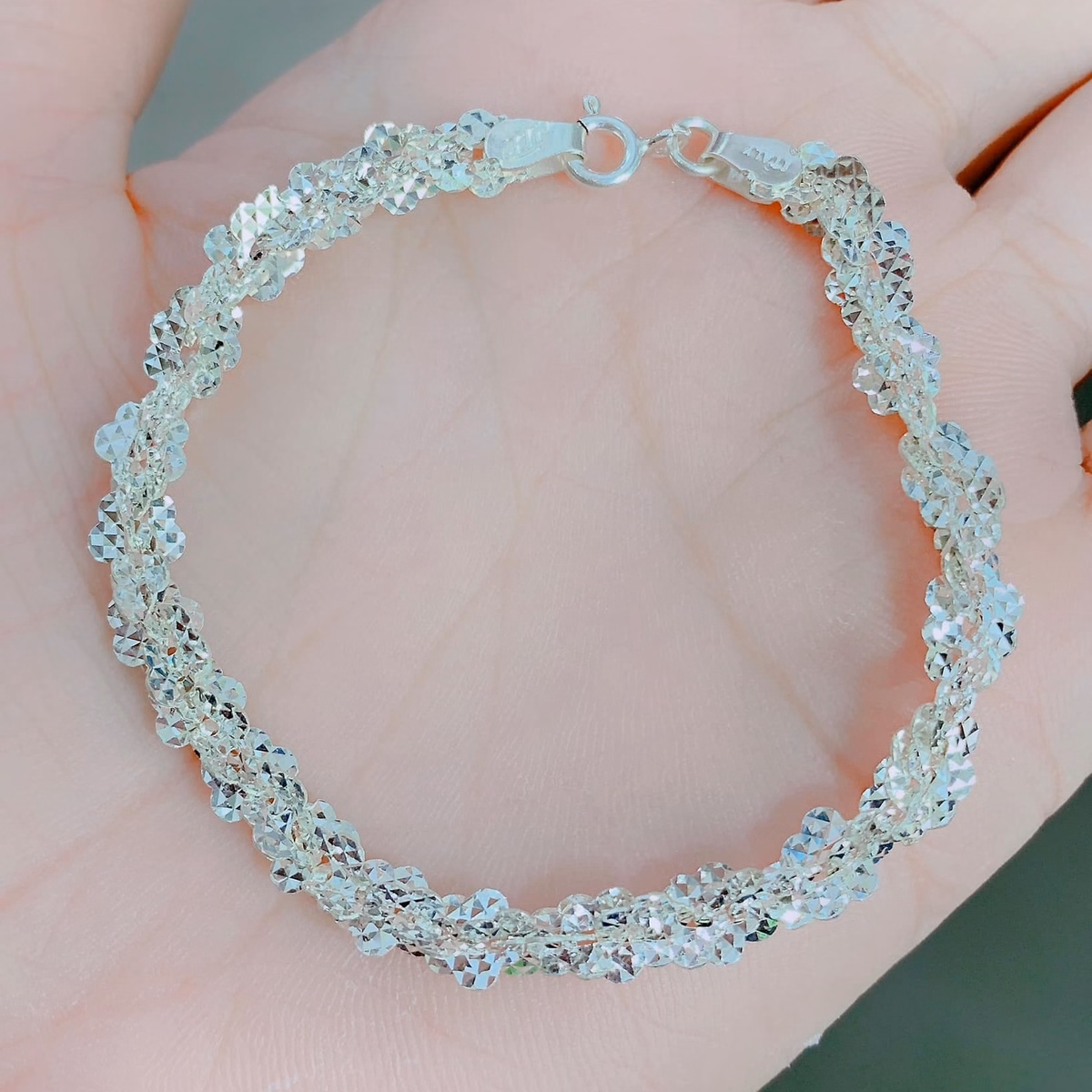 Lắc Tay Hoa Phay Bạc Ta Cao Cấp Có Thẻ Hóa Đơn - Thắng Giang - Ảnh 4