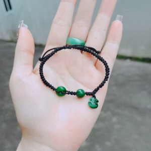 Vòng Tay Túi Tiền Ngọc Cẩm Thạch Sơn Thủy Thiên Nhiên Tết Dây - Thắng Giang