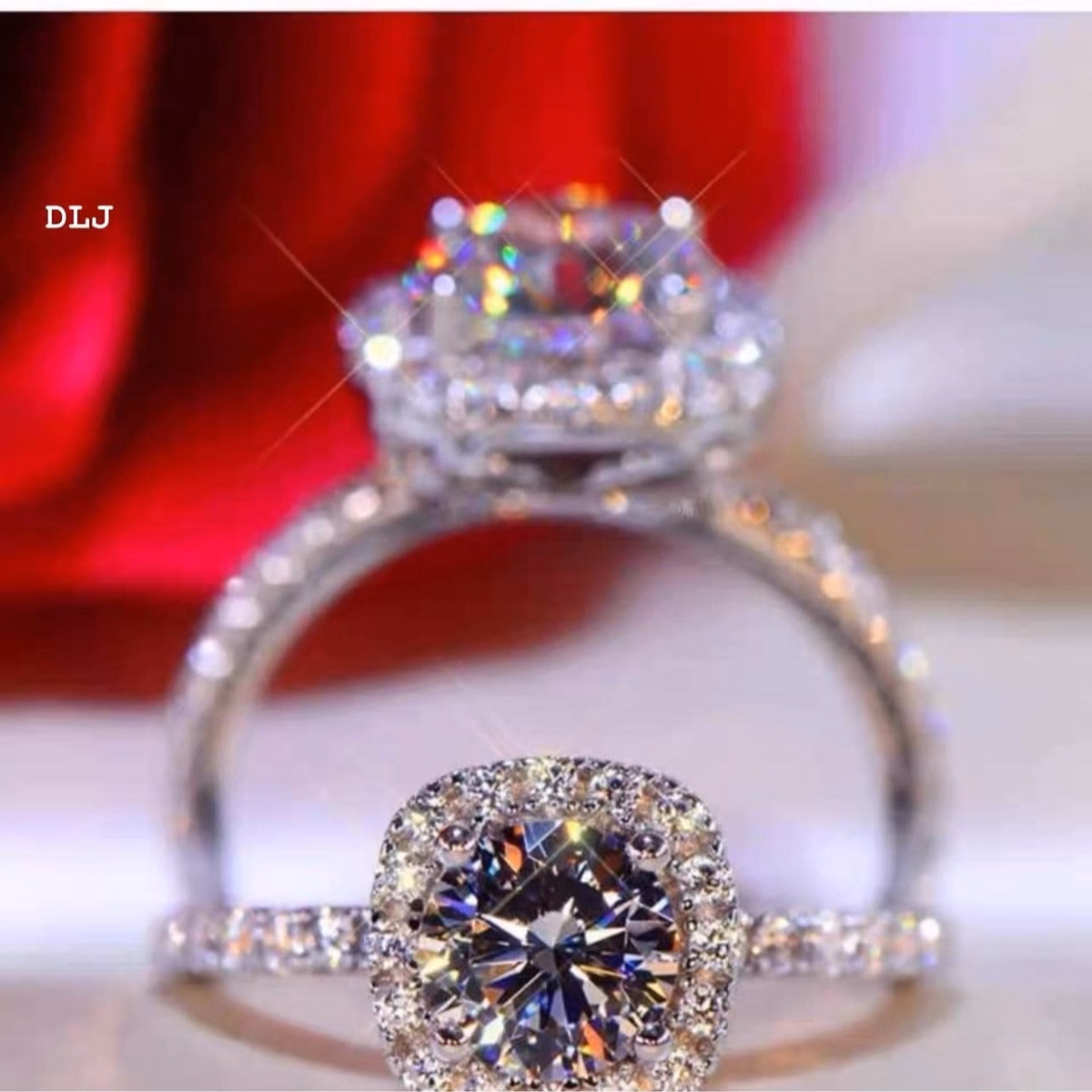 Nhẫn Mặt Vuông Xi Bạch Kim Gắn Kim Cương Moissanite Tặng Kèm Kiểm Định Quốc Tế - Thắng Giang - Ảnh 2
