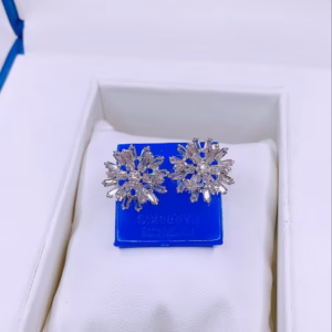 Bông Tai Hoa Bạc Ta Đính Đá Có Thẻ Hóa Đơn - Thắng Giang