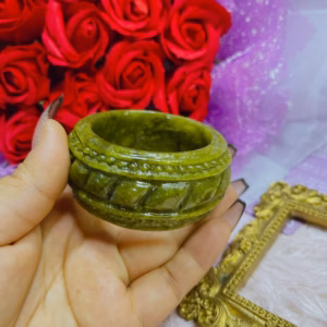Vòng Tay Bản Cối Serpentine Thiên Nhiên Chạm Khắc Thủ Công - Thắng Giang