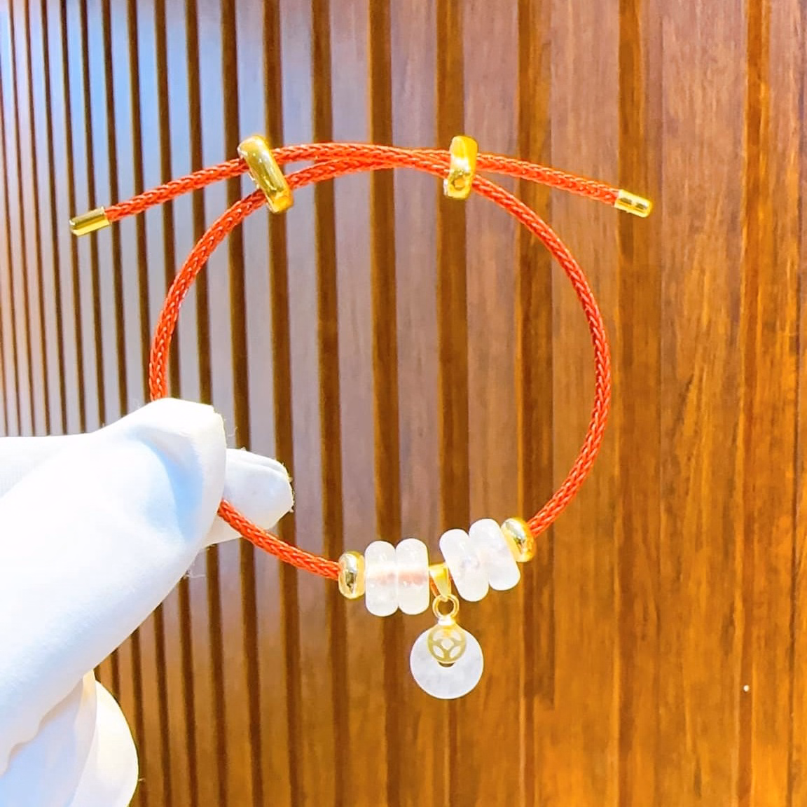 Vòng Tay Ngũ Điếu Ngọc Thiên Nhiên Bọc Vàng Tây 10 Kara - Thắng Giang - Ảnh 4