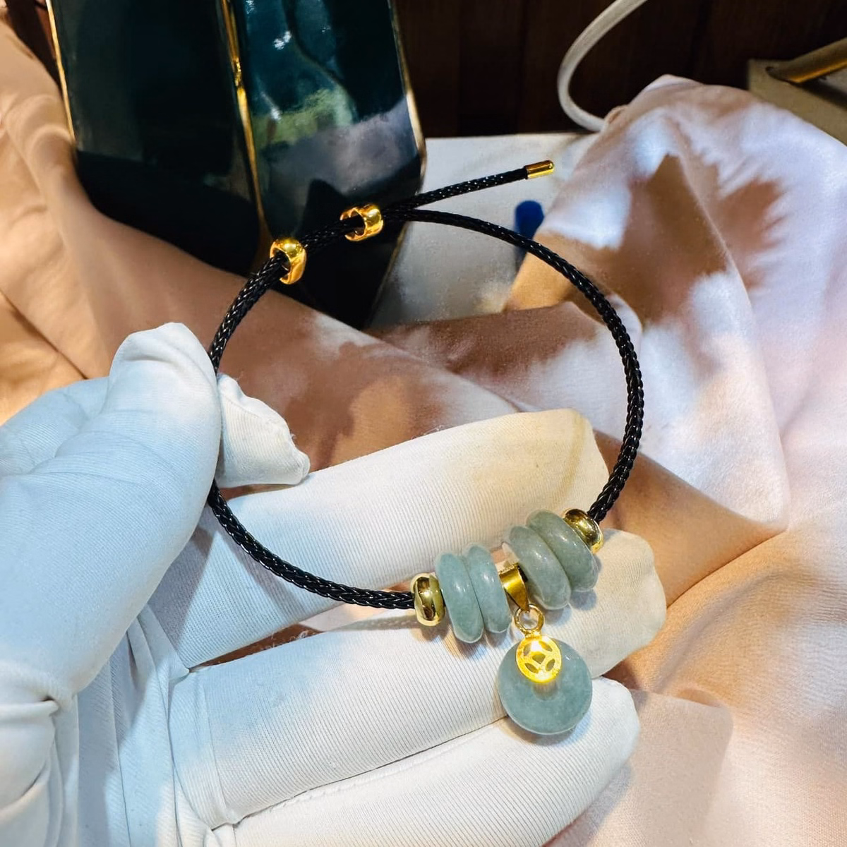 Vòng Tay Ngũ Điếu Ngọc Thiên Nhiên Bọc Vàng Tây 10 Kara - Thắng Giang - Ảnh 6