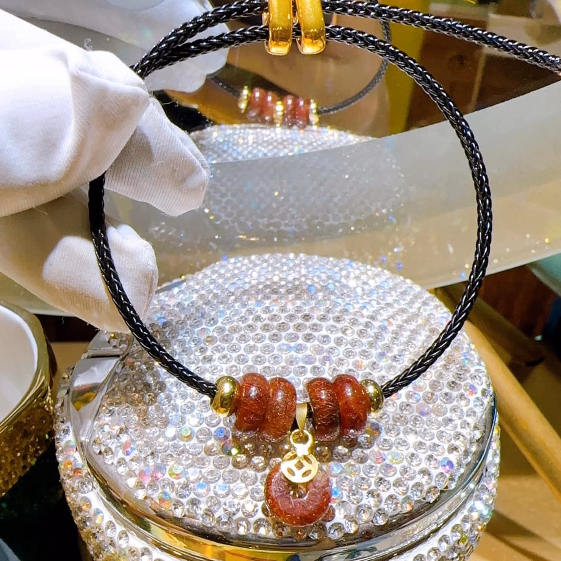 Vòng Tay Ngũ Điếu Ngọc Thiên Nhiên Bọc Vàng Tây 10 Kara - Thắng Giang - Ảnh 7