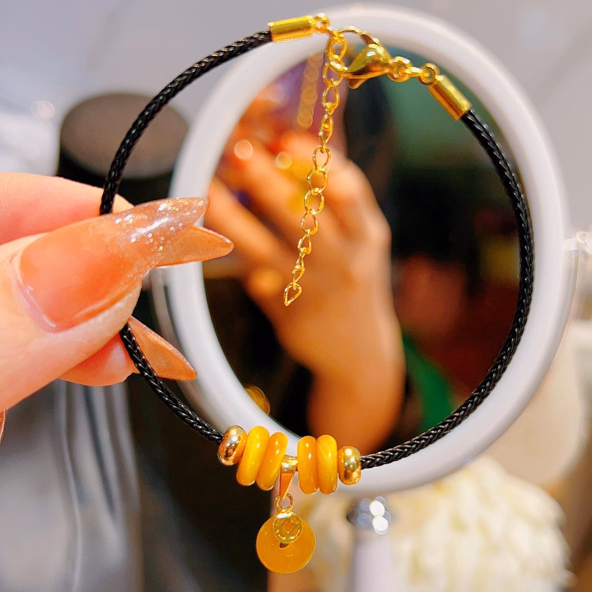 Vòng Tay Ngũ Điếu Ngọc Thiên Nhiên Bọc Vàng Tây 10 Kara - Thắng Giang - Ảnh 11