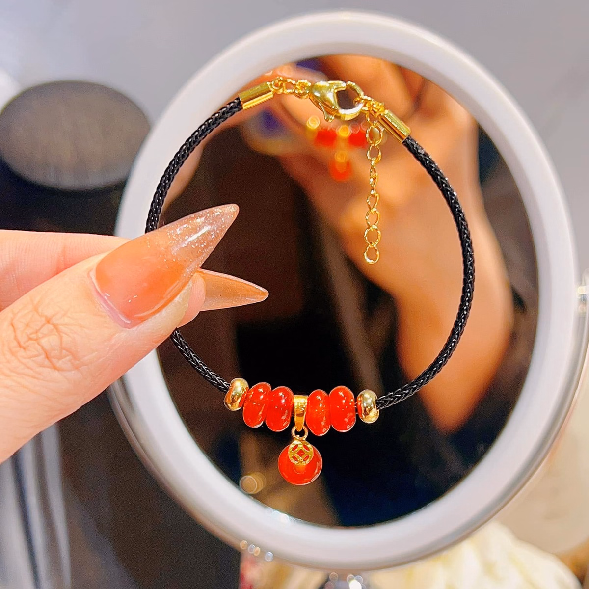 Vòng Tay Ngũ Điếu Ngọc Thiên Nhiên Bọc Vàng Tây 10 Kara - Thắng Giang - Ảnh 13