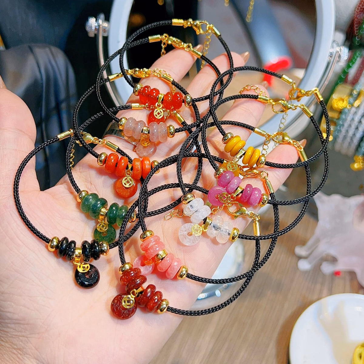 Vòng Tay Ngũ Điếu Ngọc Thiên Nhiên Bọc Vàng Tây 10 Kara - Thắng Giang - Ảnh 14