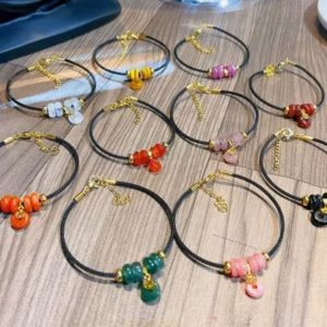 Vòng Tay Ngũ Điếu Ngọc Thiên Nhiên Bọc Vàng Tây 10 Kara - Thắng Giang