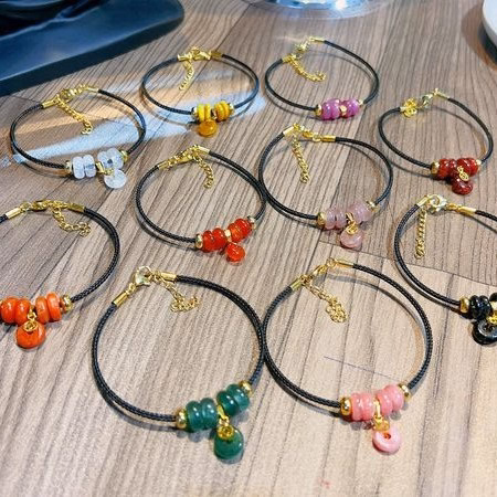 Vòng Tay Ngũ Điếu Ngọc Thiên Nhiên Bọc Vàng Tây 10 Kara - Thắng Giang