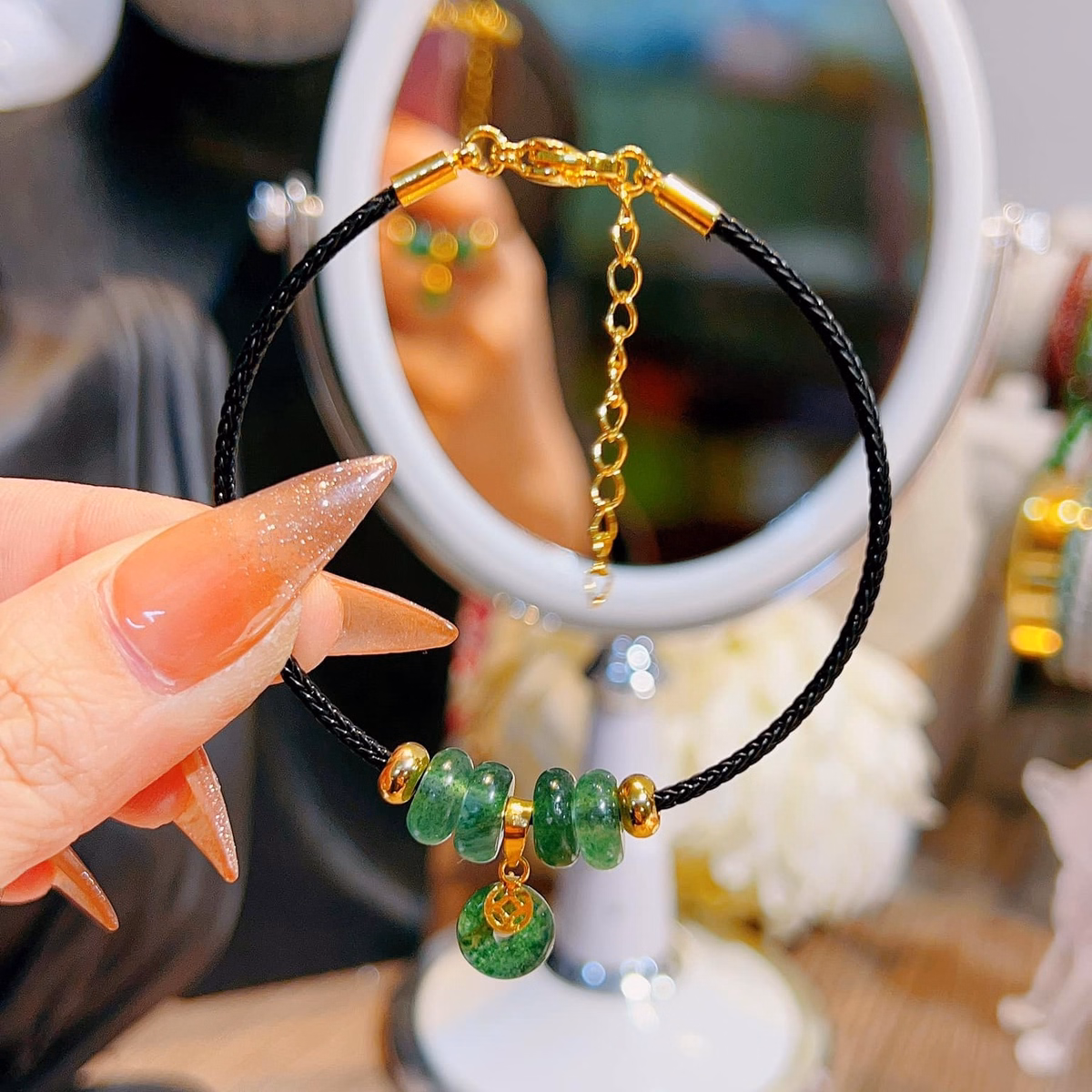 Vòng Tay Ngũ Điếu Ngọc Thiên Nhiên Bọc Vàng Tây 10 Kara - Thắng Giang - Ảnh 17