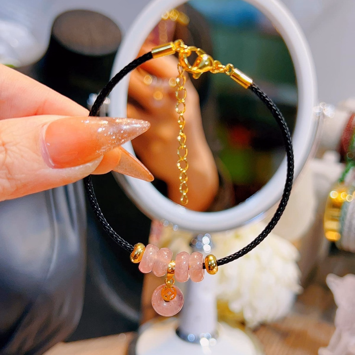 Vòng Tay Ngũ Điếu Ngọc Thiên Nhiên Bọc Vàng Tây 10 Kara - Thắng Giang - Ảnh 18