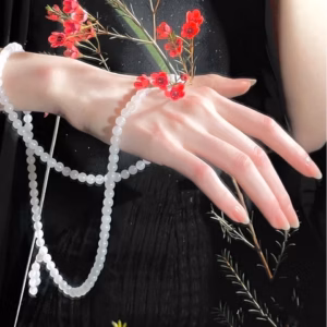 Chuỗi Vòng Tay Thạch Anh Trắng 108 Hạt - Thắng Giang