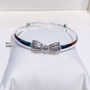 Lắc Tay Nơ Cho Bé Bạc Ta S990 Nguyên Chất Có Thẻ Hóa Đơn - Thắng Giang