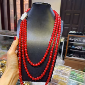 Vòng Cổ Mã Não Ba Tầng Khóa Hoa Xà Cừ - Thắng Giang