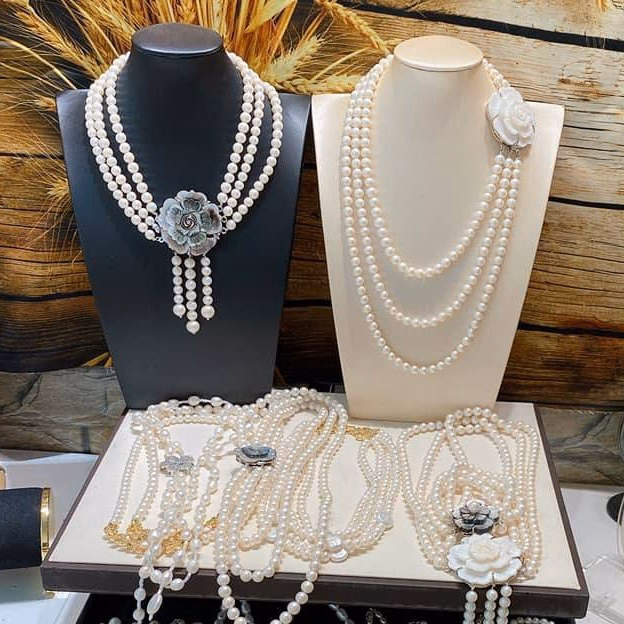 Vòng Cổ Ba Tầng Ngọc Trai Nuôi Nước Ngọt Thiên Nhiên - Thắng Giang - Ảnh 5