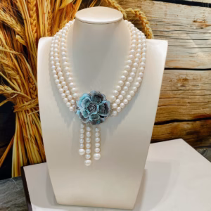 Vòng Cổ Ba Tầng Ngọc Trai Nuôi Nước Ngọt Thiên Nhiên - Thắng Giang