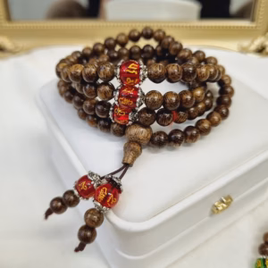 Vòng Tay Trầm Hương Tốc Phối Đá Phong Thủy Khắc Trú Bình An - Thắng Giang