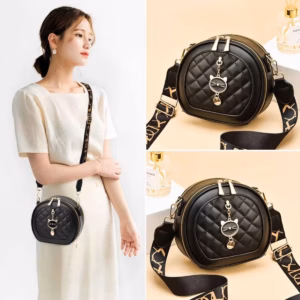 Túi Xách Cốp Tròn Hai Ngăn Khóa Móc Mèo Kt17 - Jinbbq