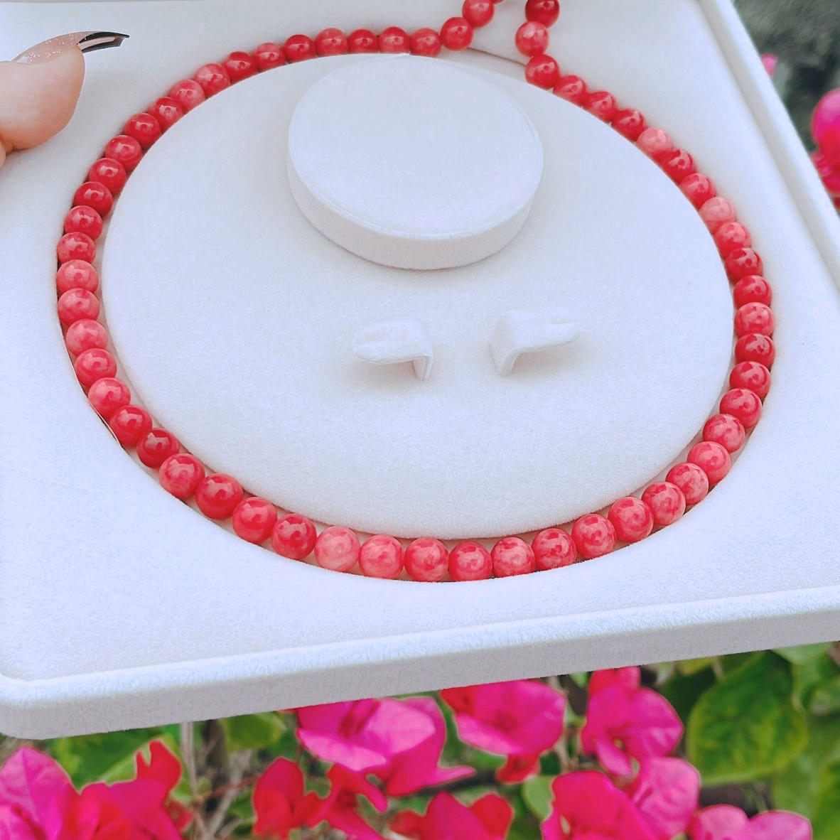 Dây Chuyền Thạch Anh Hồng 8 Ly Tặng Kèm Hộp - Thắng Giang - Ảnh 5