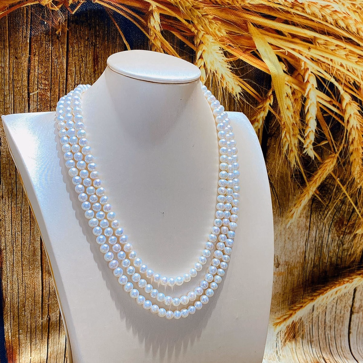 Vòng Cổ Ngọc Trai Nuôi Nước Ngọt Thiên Nhiên Ba Tầng Đeo Ba Kiểu - Thắng Giang - Ảnh 3