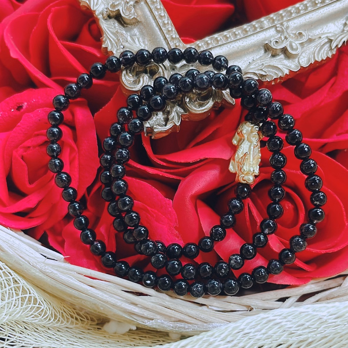 Vòng Tay Thạch Anh Tóc Đen Thiên Nhiên Phối Charm Tì Hưu Bạc Ta Xi Vàng 24Kara - Thắng Giang - Ảnh 4