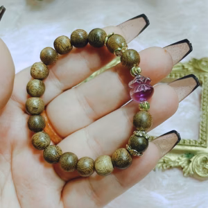 Vòng Tay Trầm Hương Tốc Phối Túi Tiền Thạch Anh Tím Thiên Nhiên - Thắng Giang