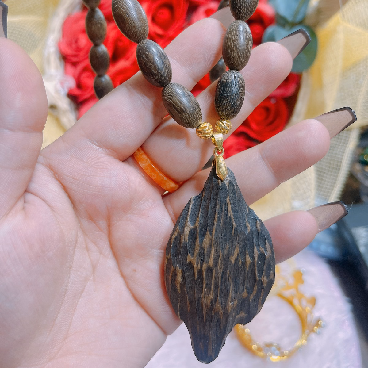 Dây Chuyền Nam Trầm Hương Mắt Tử Thiên Nhiên - Thắng Giang - Ảnh 3