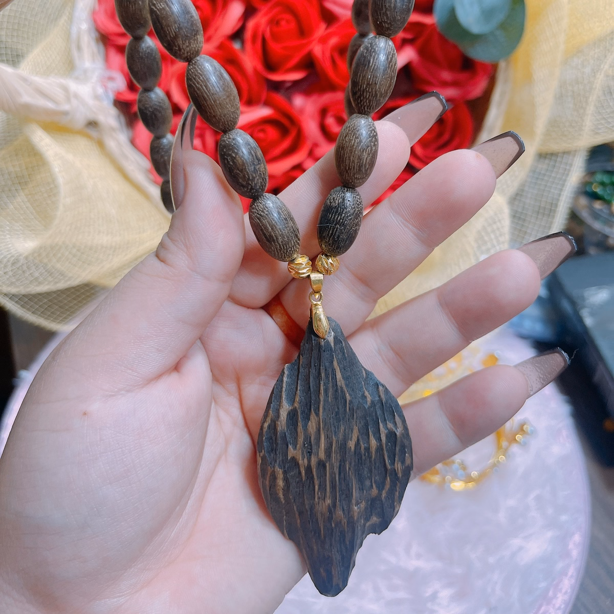 Dây Chuyền Nam Trầm Hương Mắt Tử Thiên Nhiên - Thắng Giang - Ảnh 6