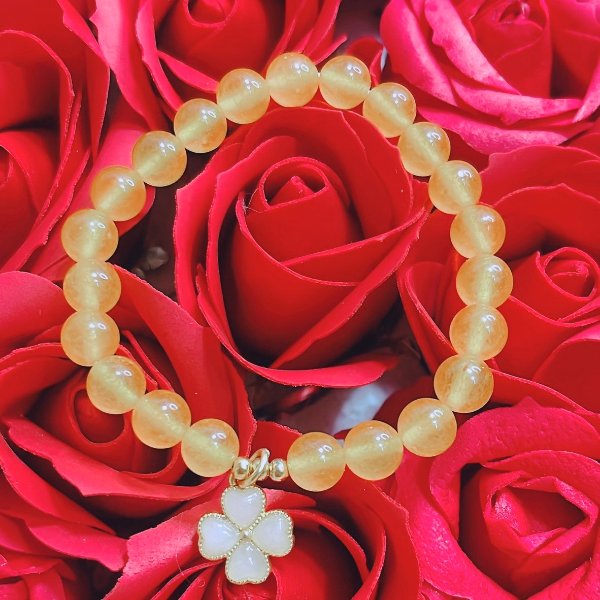 Vòng Tay Cỏ Bốn Lá Mã Não Vàng - Thắng Giang - Ảnh 3