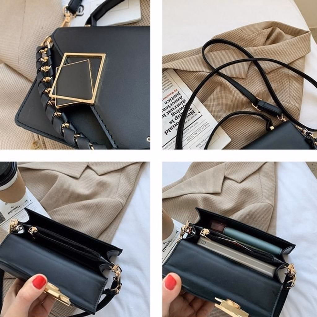 Túi Xách Nữ Hai Đáy Khóa Gương Vắt Chéo Kt23 - Jinbbq - Ảnh 2