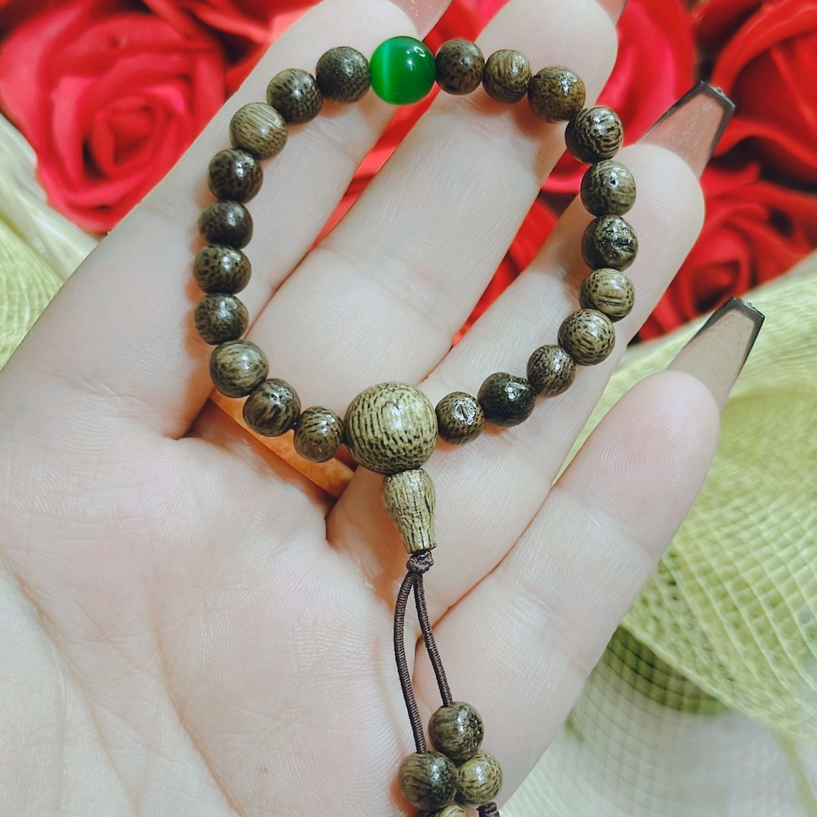 Vòng Tay Trầm Hương Tốc Thiên Nhiên Cho Bé Phối Hạt Ngọc - Thắng Giang - Ảnh 2