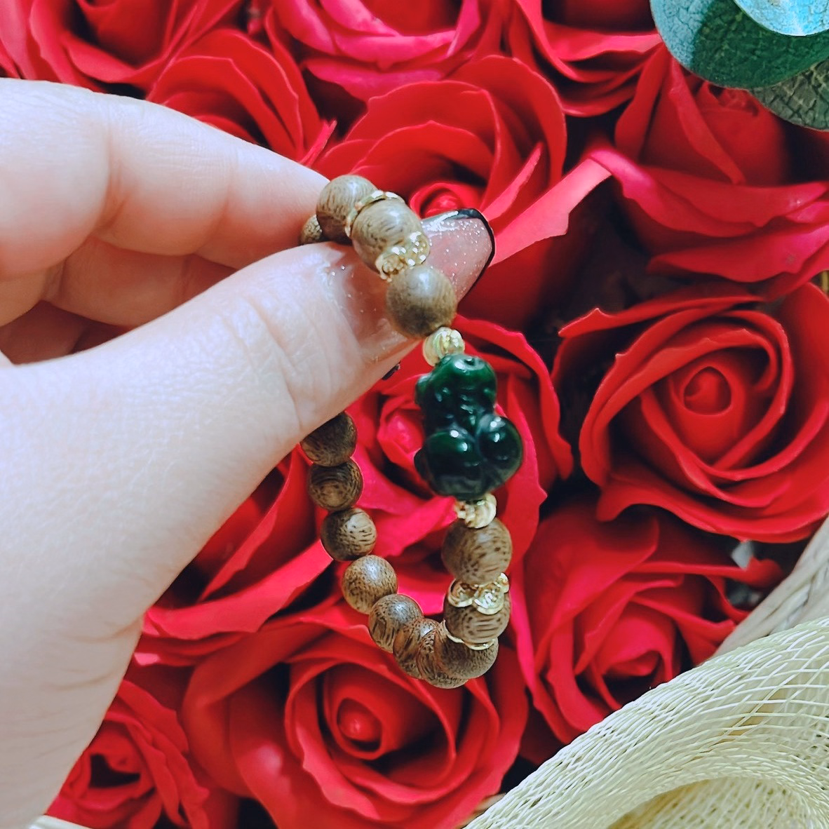 Vòng Tay Trầm Hương Tốc Phối Tì Hưu Ngọc Cẩm Thạch Sơn Thủy Thiên Nhiên Vip - Thắng Giang