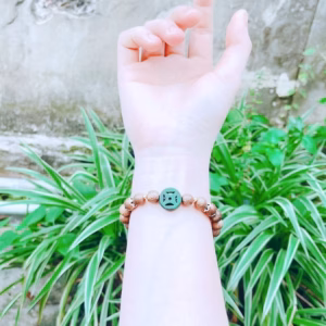 Vòng Tay Trầm Hương Tốc Phối Xu Kim Tiền Cẩm Thạch Sơn Thủy Thiên Nhiên - Thắng Giang